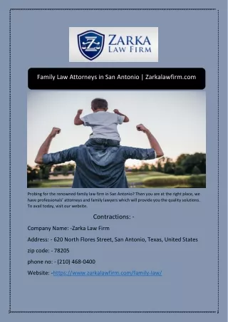 Family Law Attorneys in San Antonio | Zarkalawfirm.com