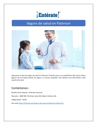 seguro de salud en paterson