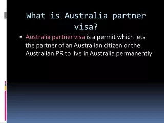 What is Australia partner visa