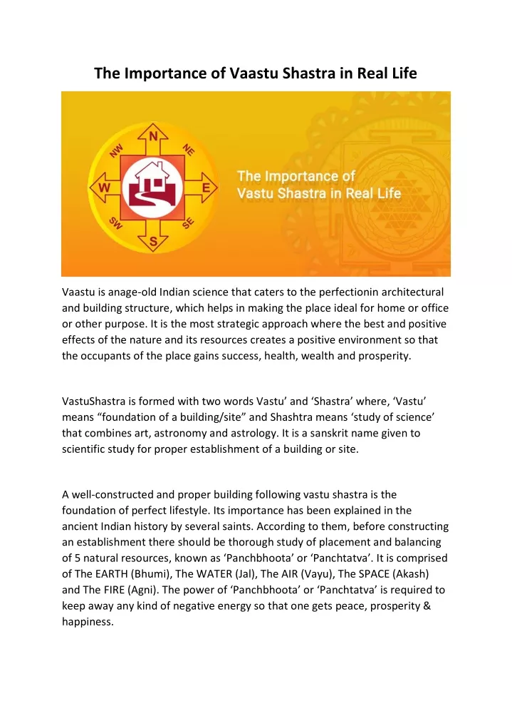 PPT - The Importance Of Vaastu Shastra In Real Life PowerPoint ...