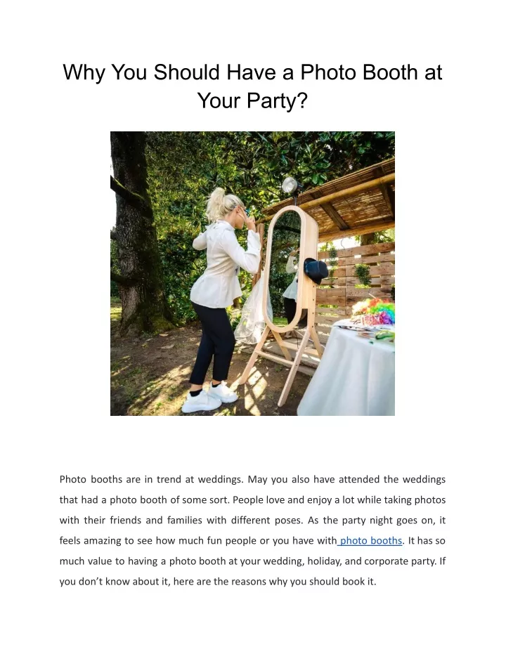 why you should have a photo booth at your party