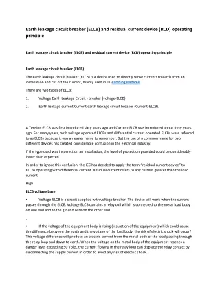Earth leakagEarth leakage circuit breaker (ELCB) and e circuit breaker-converted