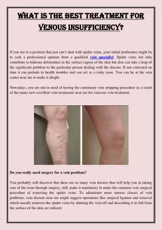 what is the best treatment for what is the best
