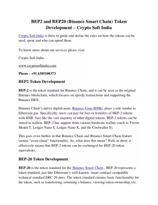 bep2 and bep20 binance smart chain token