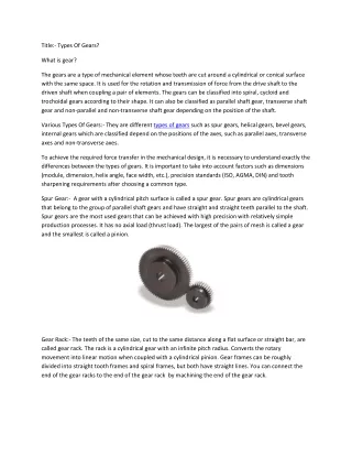 title types of gears