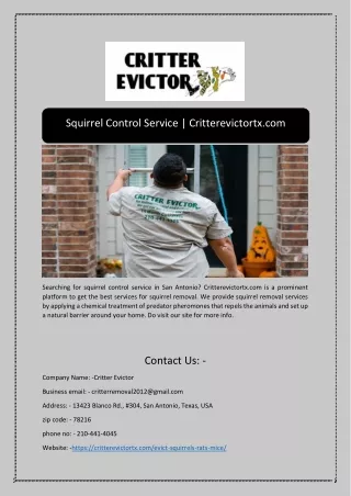 squirrel control service critterevictortx com