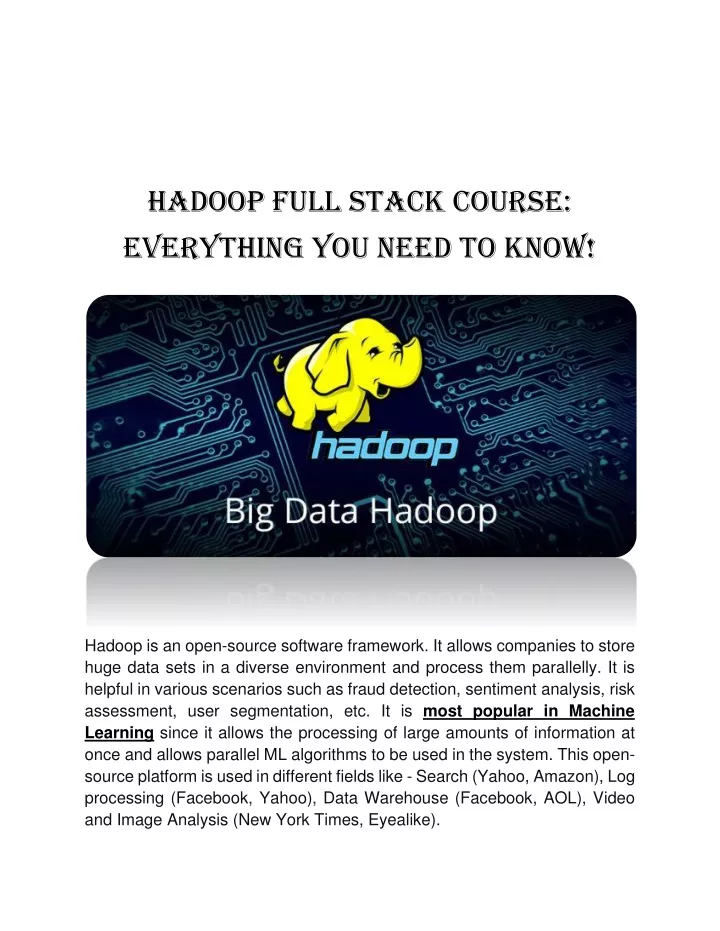 hadoop full stack course everything you need