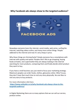 Why Facebook ads always show to the targeted audience