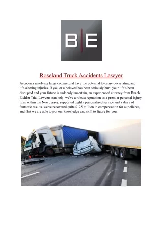 Roseland Truck Accidents Lawyer