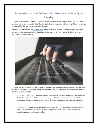 andrew darst how to keep your data secure from