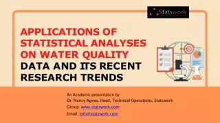 Applications of Statistical Analyses on Water Quality data and its recent research trends - Statswork