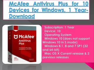 McAfee Antivirus Plus for 10 Devices for Windows