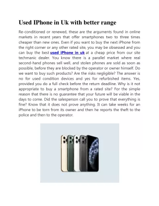 used iphone in uk with better range