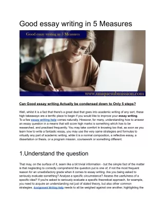 Good essay writing in 5 Measures