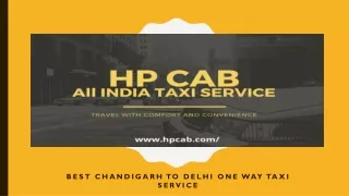 Chandigarh to Delhi Taxi Service