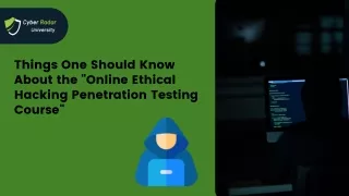 Things one should know about the _Online ethical hacking penetration testing course_
