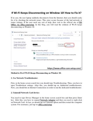 if wi fi keeps disconnecting on window