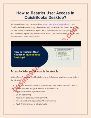 how to restrict user access in quickbooks desktop