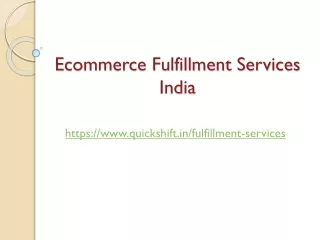 ecommerce fulfillment services india