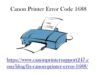 Canon Printer Error Code 1688