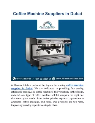 Coffee Machine Suppliers in Dubai