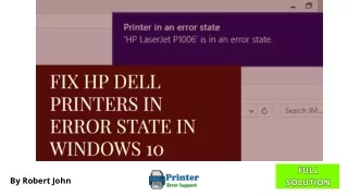 Dell Printer in Error State - Complete Guide