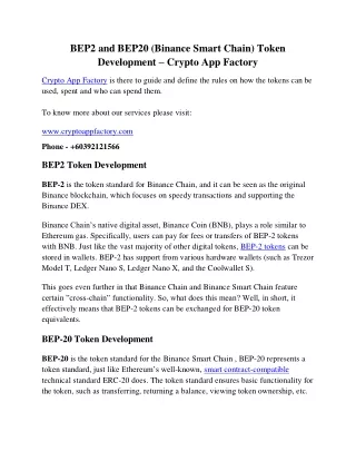 bep2 and bep20 binance smart chain token