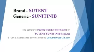 brand sutent generic sunitinib