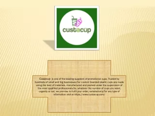 cusacup is one of the leading suppliers