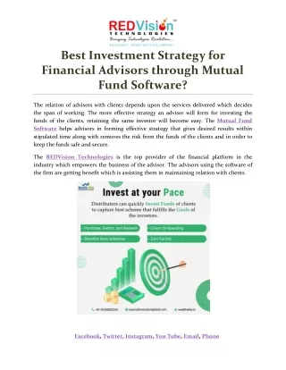 best investment strategy for financial advisors