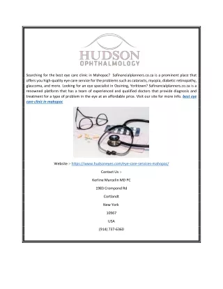 Best Eye Care Clinic in Mahopac | Hudsoneyes.com