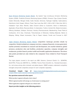 spain emission monitoring system market by system
