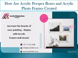 How Are Acrylic Perspex Boxes and Acrylic Photo Frames Created