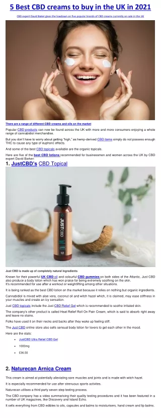 5 best cbd creams to buy in the uk in 2021