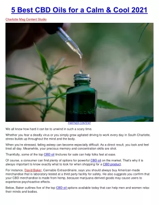 5 best cbd oils for a calm cool 2021