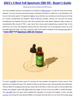 2021 s 5 best full spectrum cbd oil buyer s guide