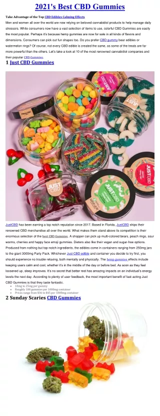 2021 s best cbd gummies