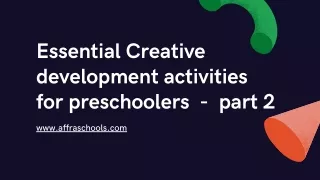 Creative development activities for preschoolers -part 2 | kids playschool