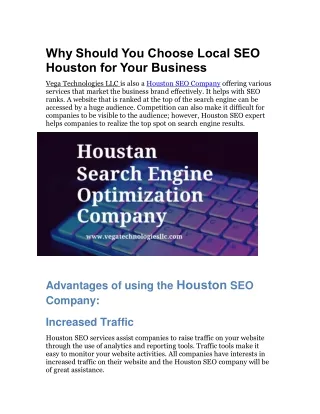 why should you choose local seo houston for your