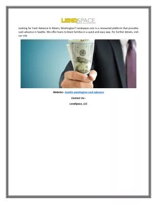 Seattle Washington Cash Advance | Lendspace.com