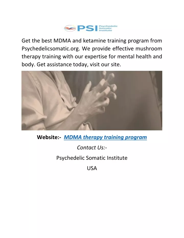get the best mdma and ketamine training program