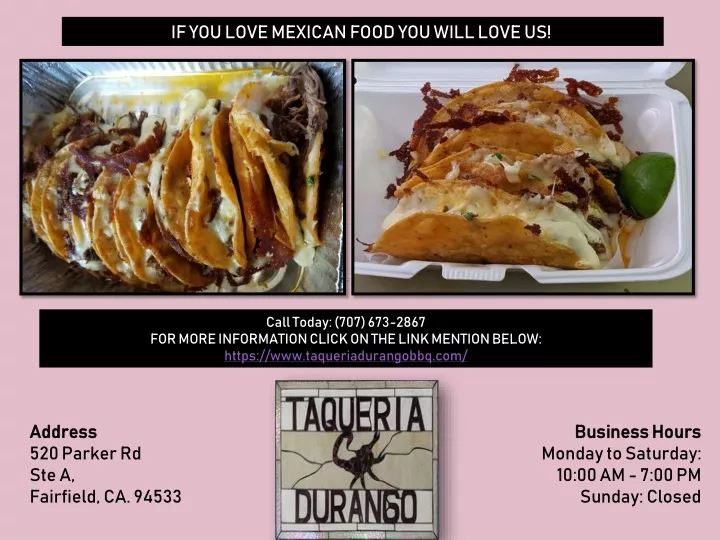 if you love mexican food you will love us