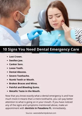 10 Signs You Need Dental Emergency Care