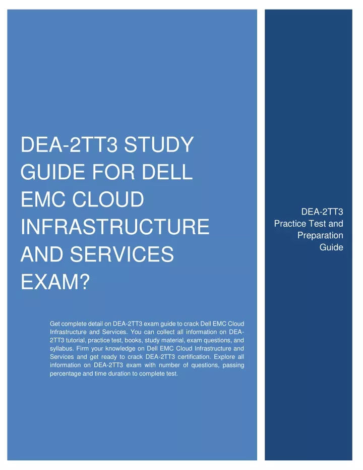 dea 2tt3 study guide for dell emc cloud