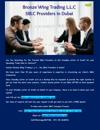 are you searching for the trusted sblc providers