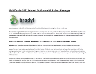 Multifamily 2021 Market Outlook with Robert Pinnegar