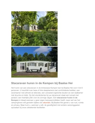 stacaravan huren in de kempen bij baalse hei