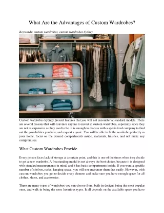 what are the advantages of custom wardrobes