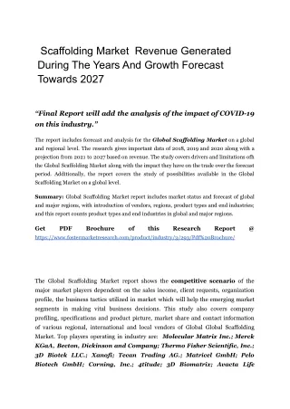 scaffolding market revenue generated during