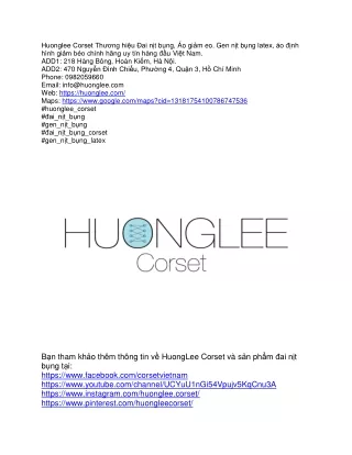 HuongLee Corset - Thương hiệu Đai nịt bụng hàng đầu Việt Nam